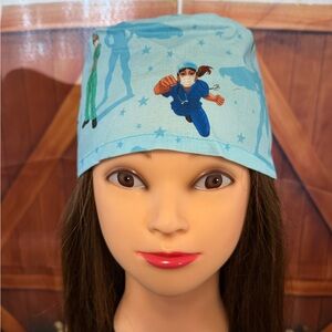 Light Blue Medical Scrub Cap with Nurse Print